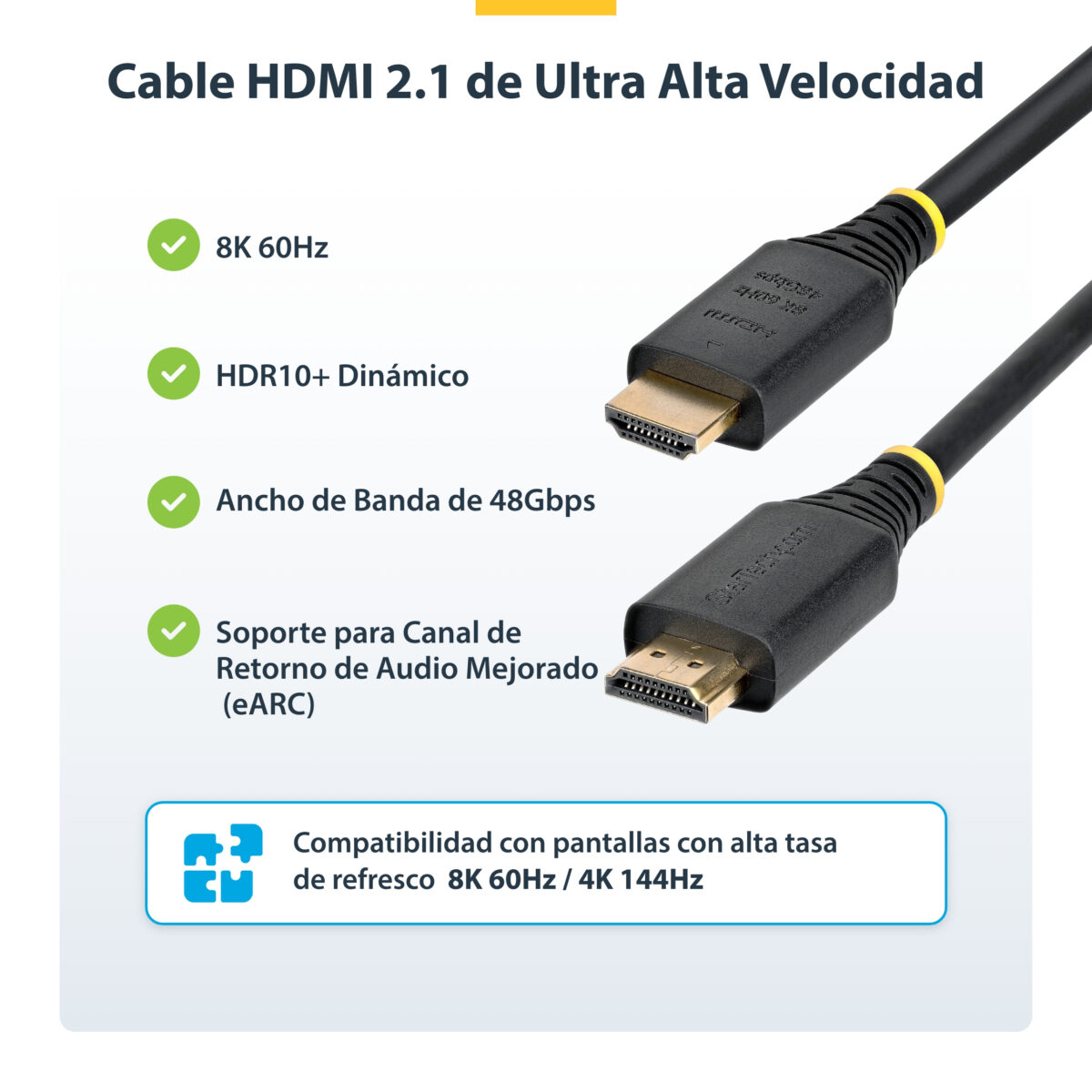 Cable HDMI 2.1 de 2m Certificado Ultra Alta Velocidad - 8K60 Cable HDMI 2.1 de 2m Certificado Ultra Alta Velocidad - 8K60