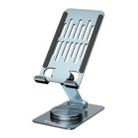 Soporte de teléfono giratorio plegable, base giratoria de 360°, altura ajustable