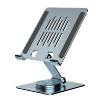 Soporte Tablet Giratorio Plegable, Base Giratoria 360°, Altura Ajustable